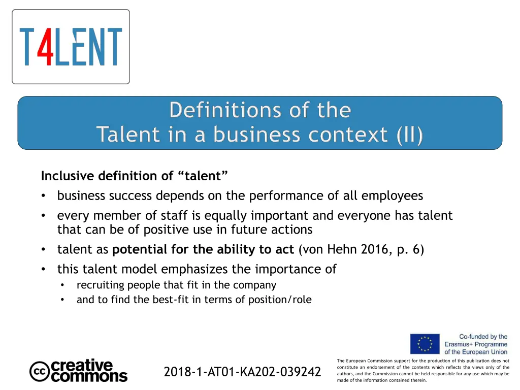 inclusive definition of talent business success