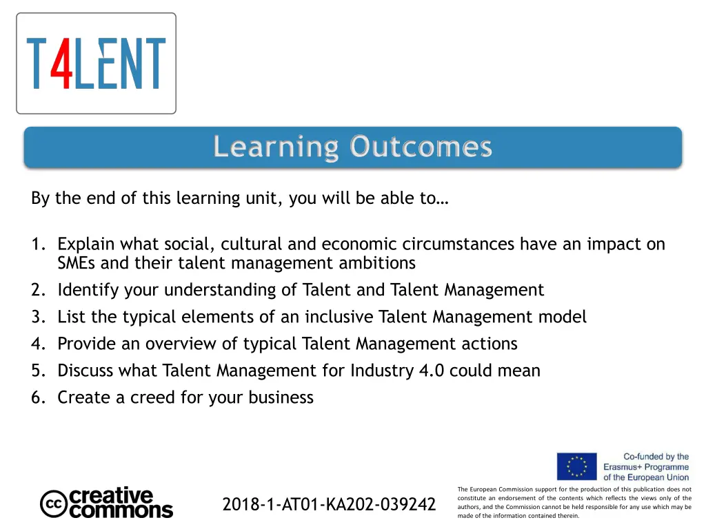 learning outcomes