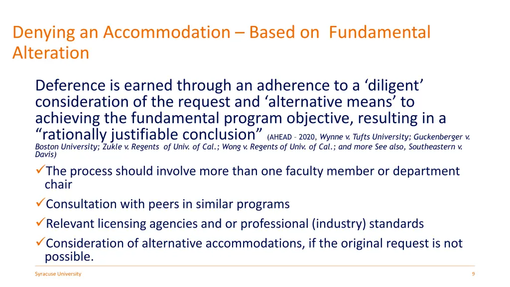 denying an accommodation based on fundamental