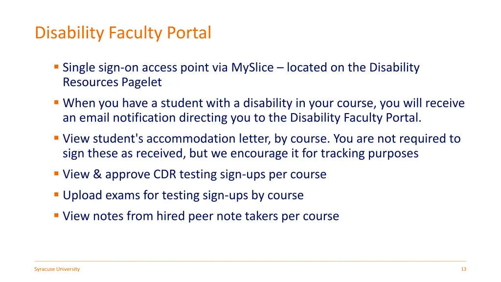 disability faculty portal