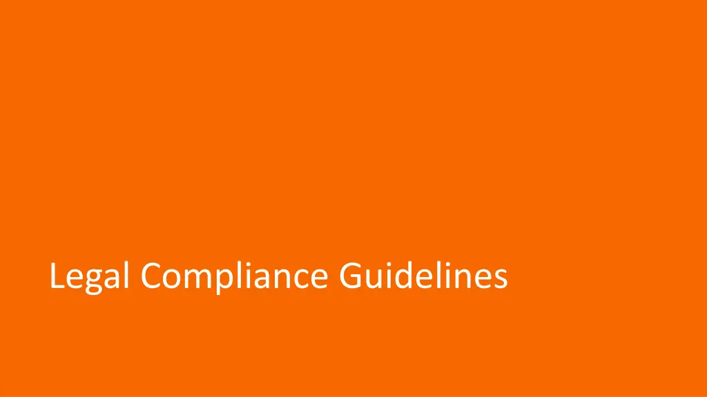 legal compliance guidelines