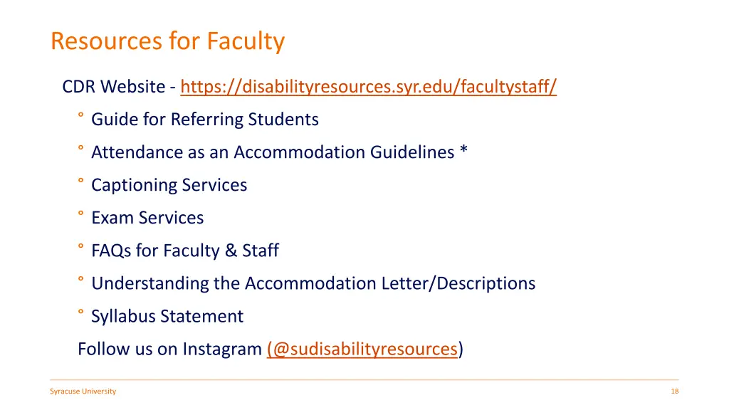 resources for faculty