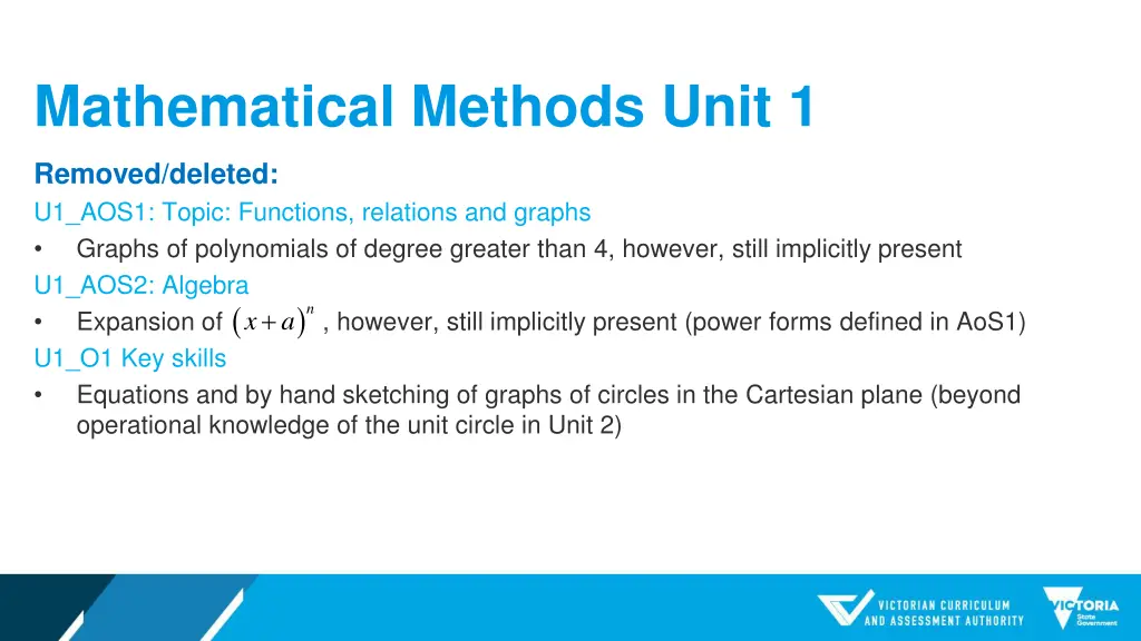 mathematical methods unit 1