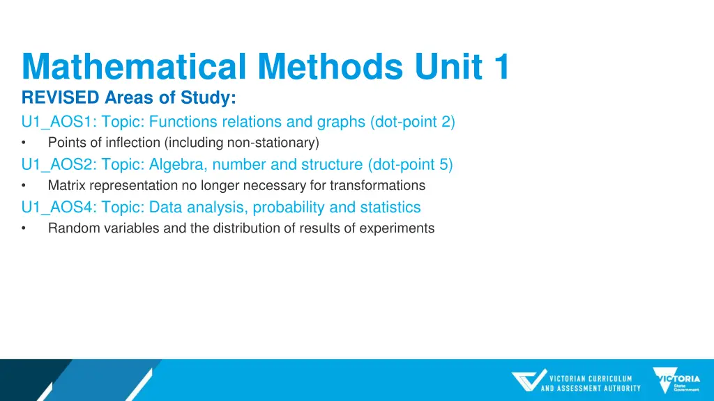 mathematical methods unit 1 revised areas