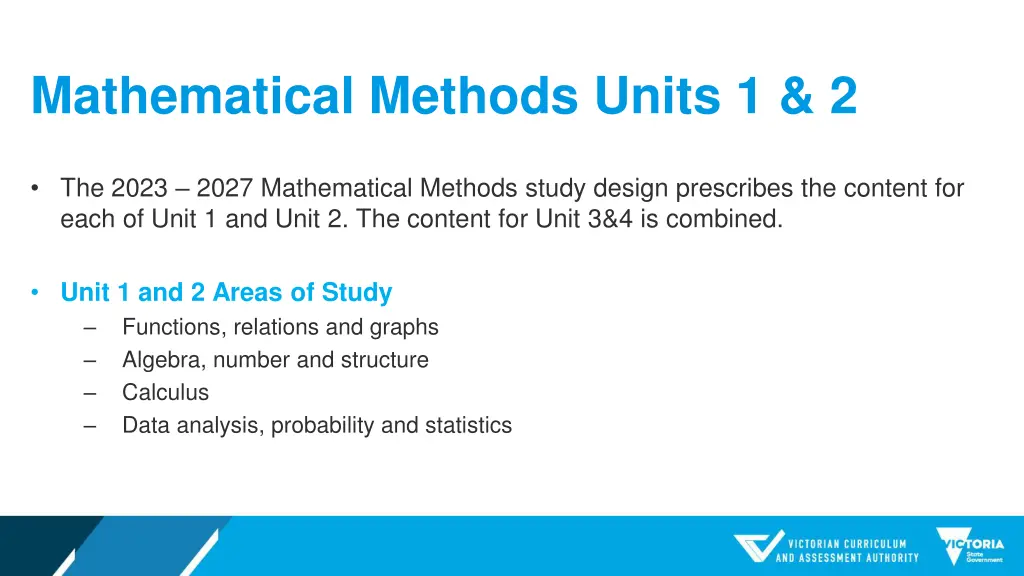 mathematical methods units 1 2