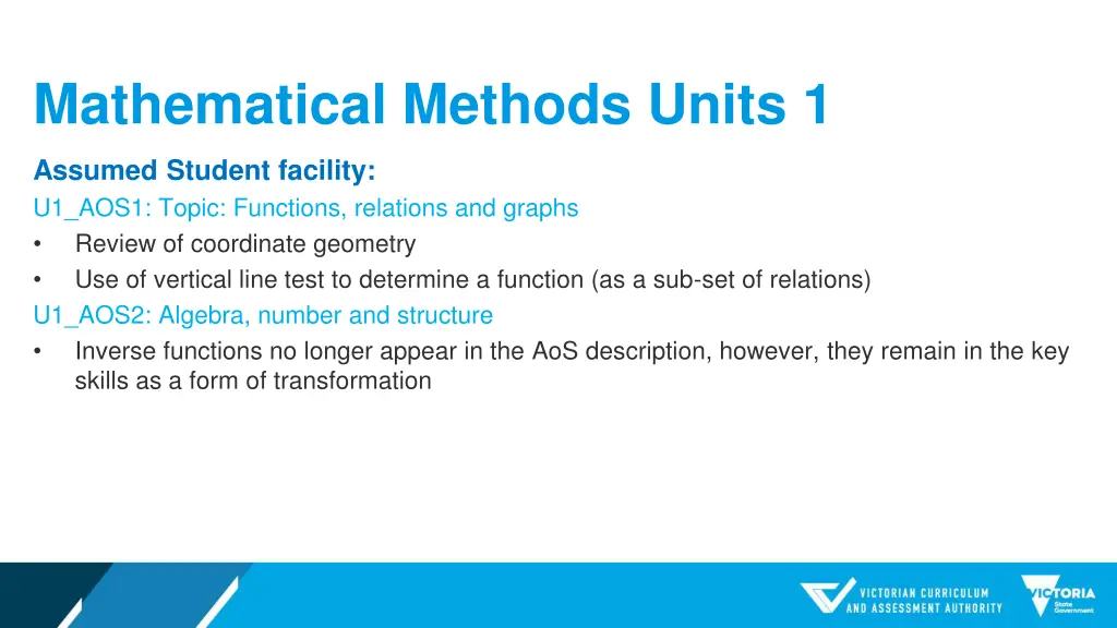 mathematical methods units 1