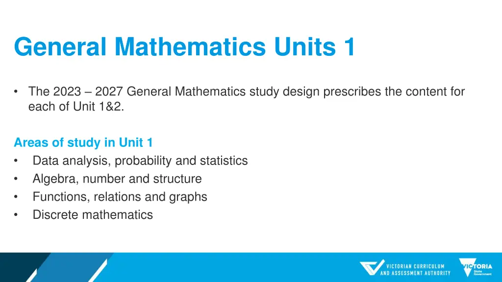 general mathematics units 1