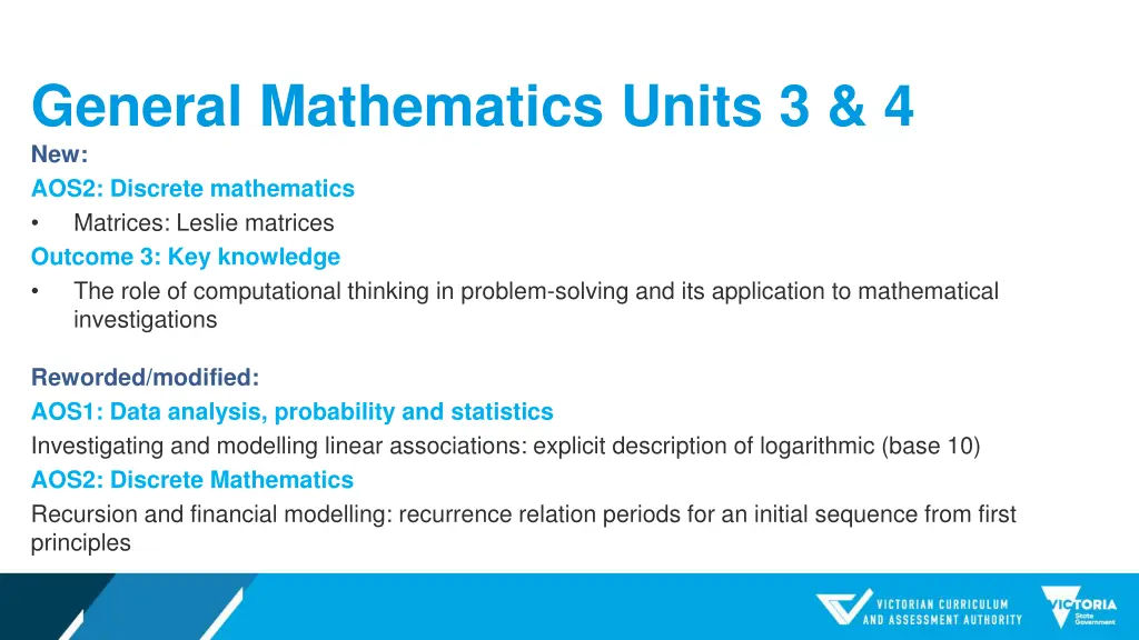 general mathematics units 3 4 new aos2 discrete