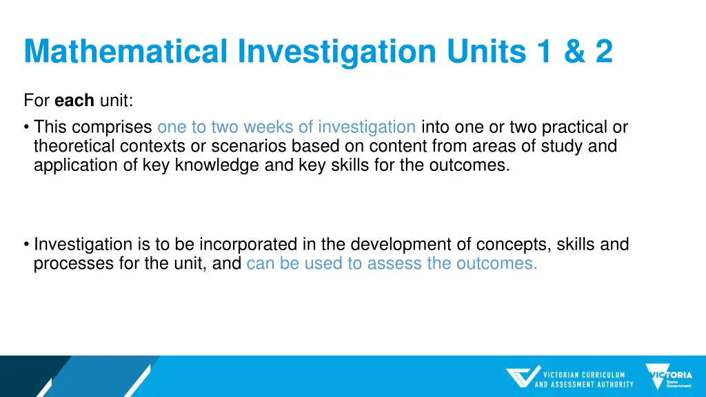 mathematical investigation units 1 2