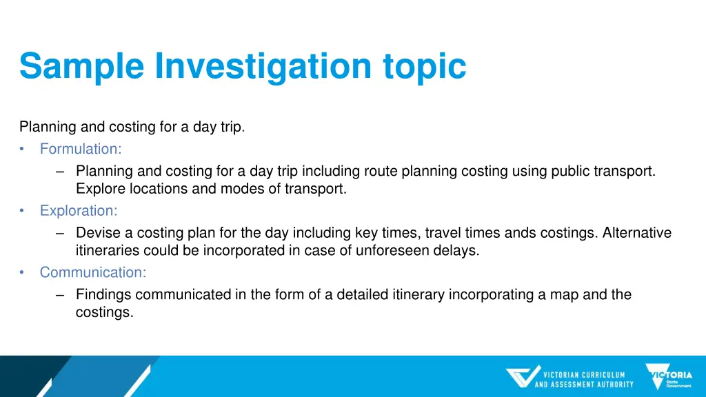 sample investigation topic