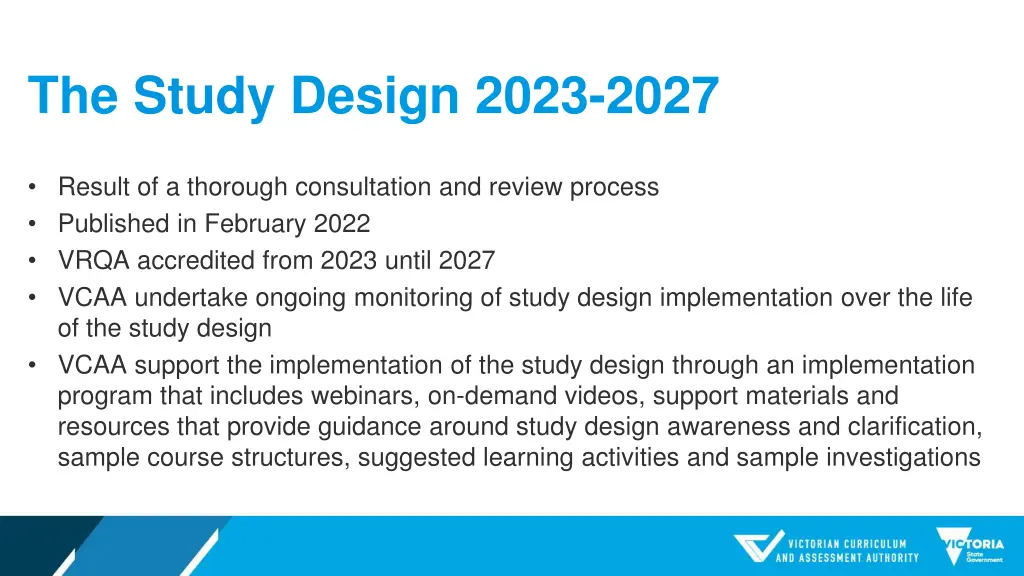 the study design 2023 2027