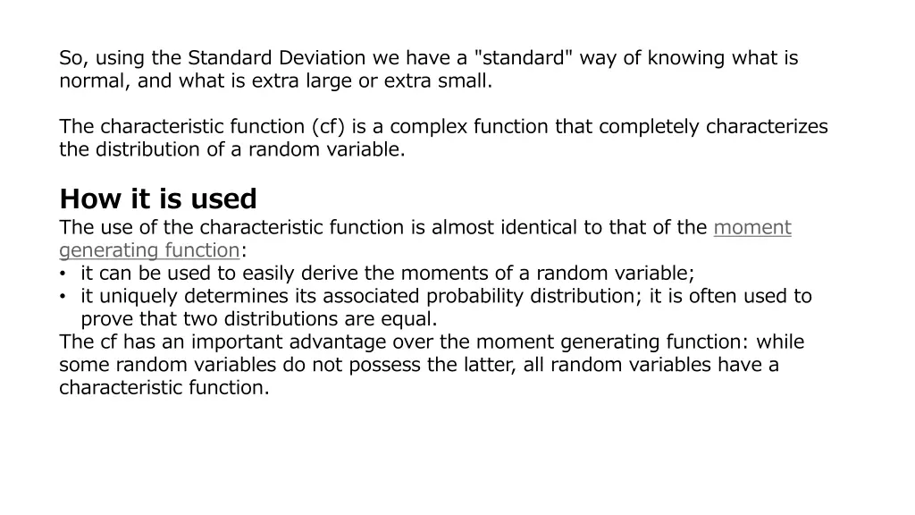 so using the standard deviation we have