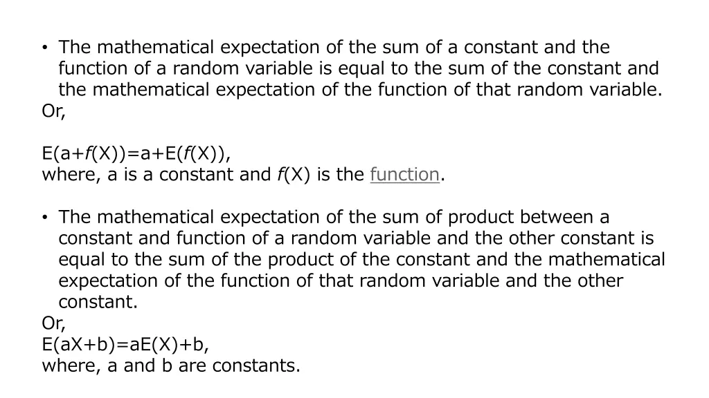 the mathematical expectation