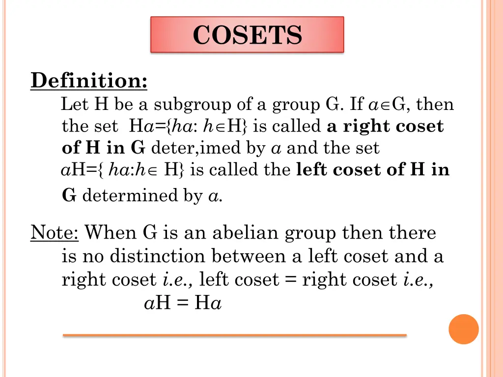 cosets