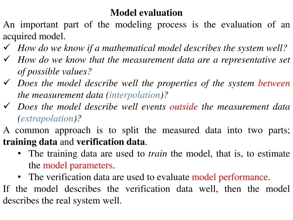 model evaluation