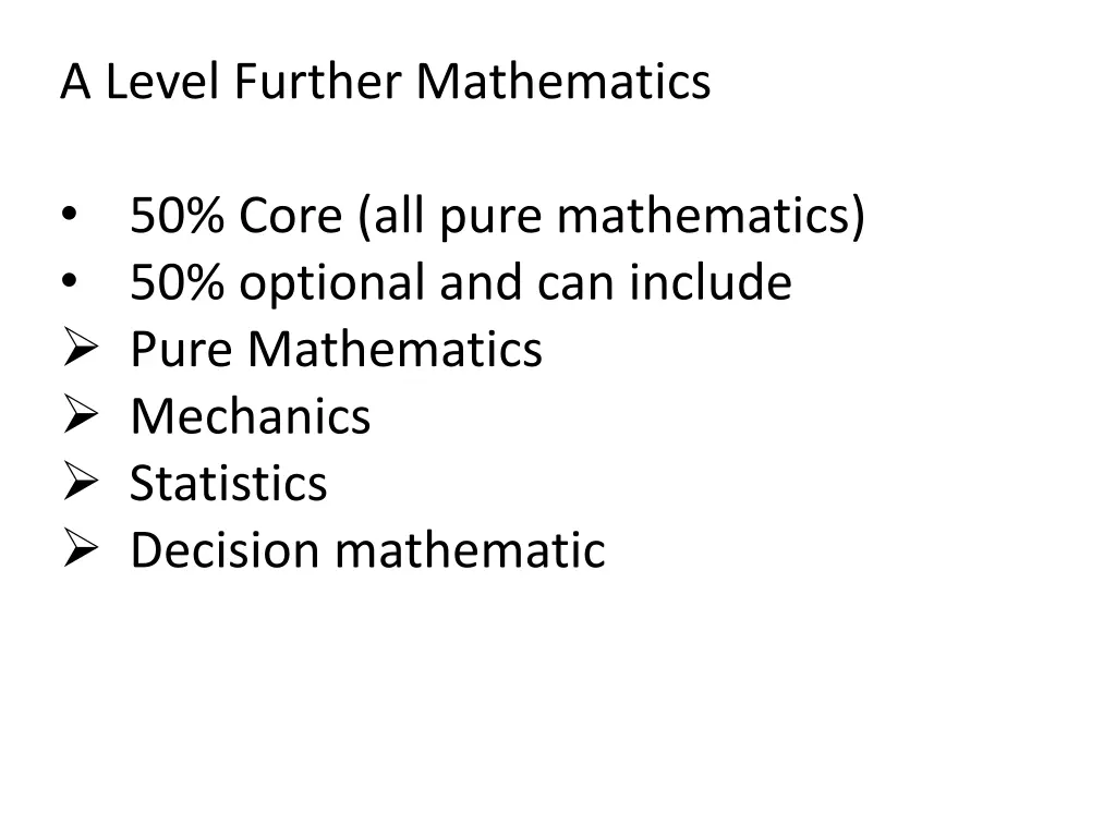 a level further mathematics