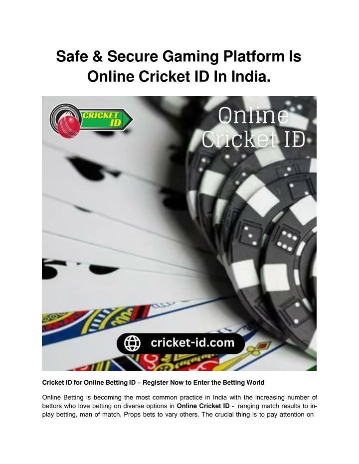 safe secure gaming platform is online cricket