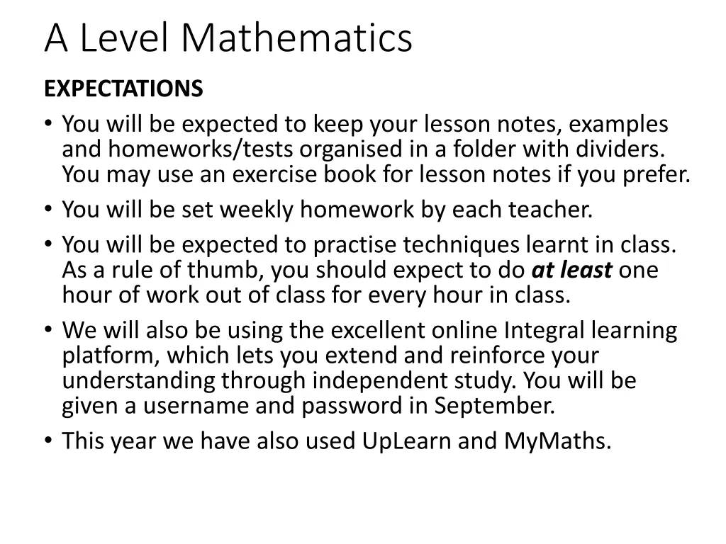 a level mathematics 1