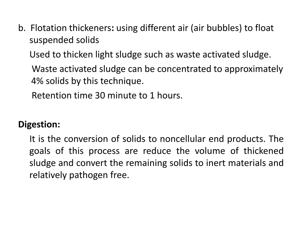 b flotation thickeners using different