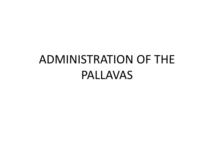 administration of the pallavas