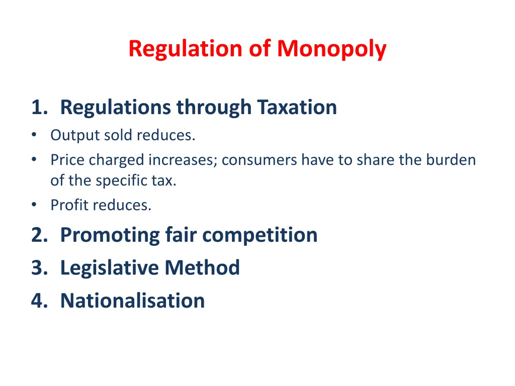 regulation of monopoly