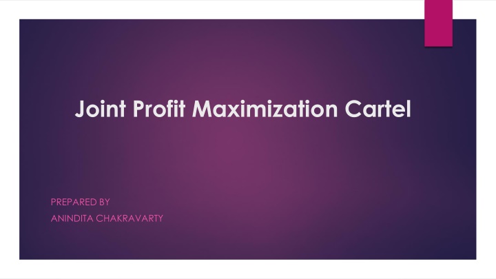 joint profit maximization cartel