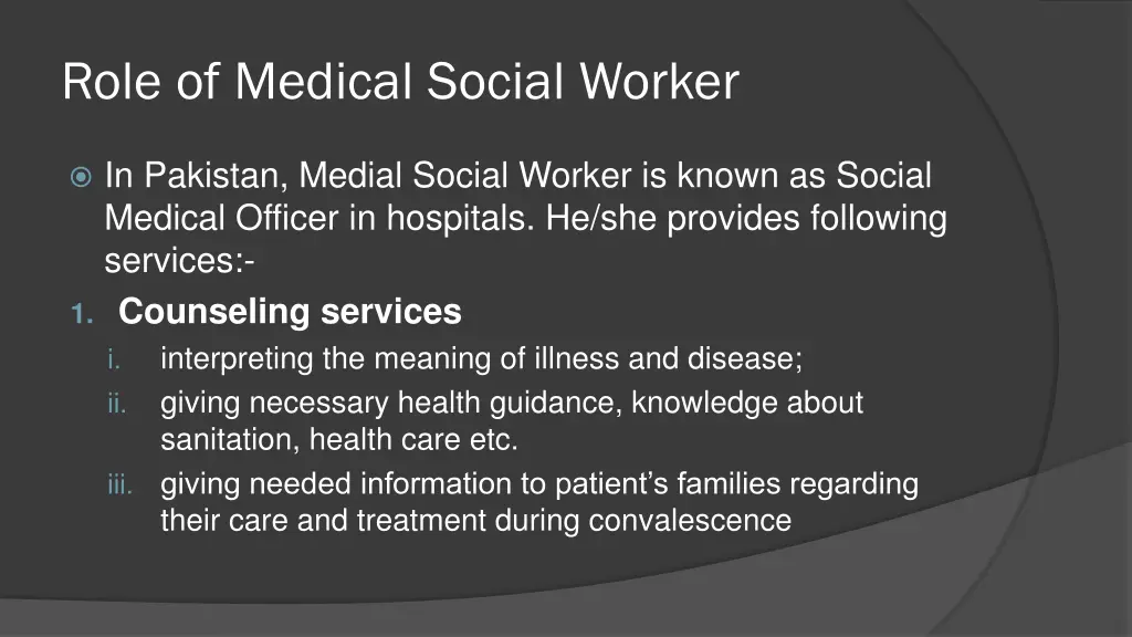 role of medical social worker