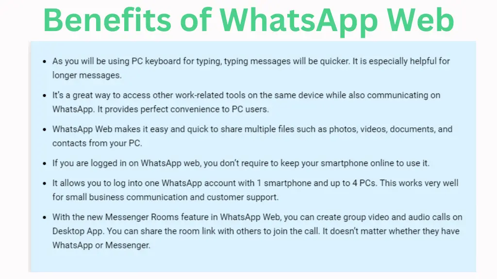 benefits of whatsapp web