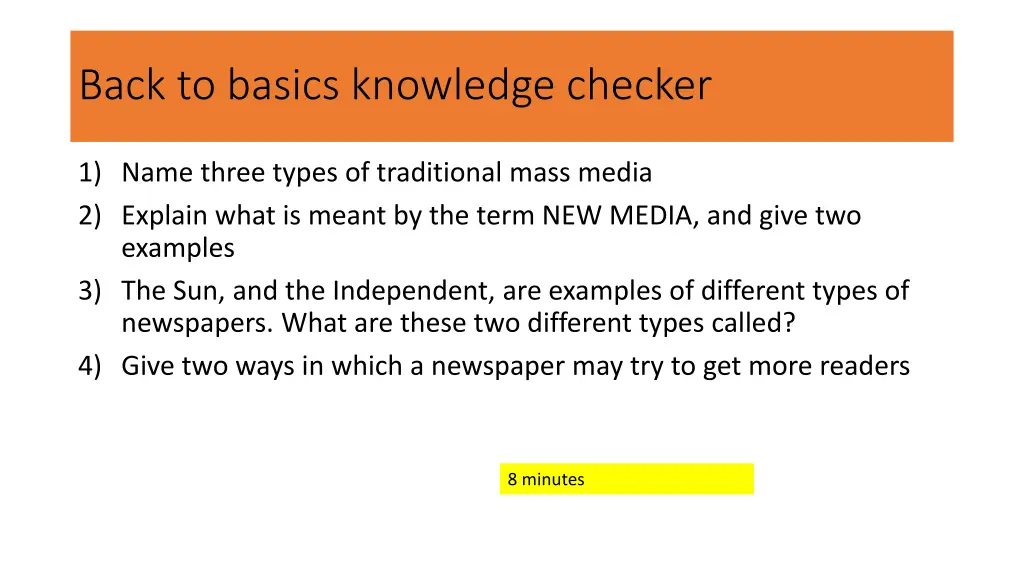 back to basics knowledge checker