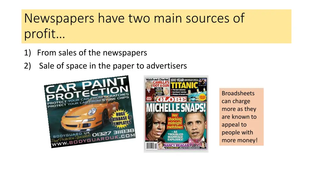 newspapers have two main sources of profit