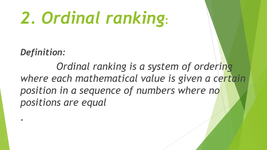 2 ordinal ranking