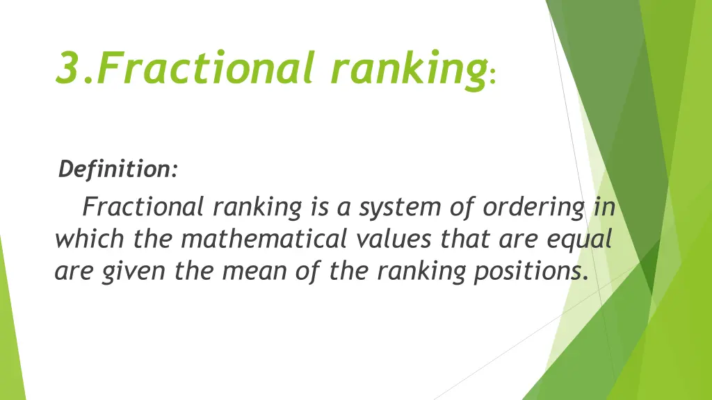 3 fractional ranking