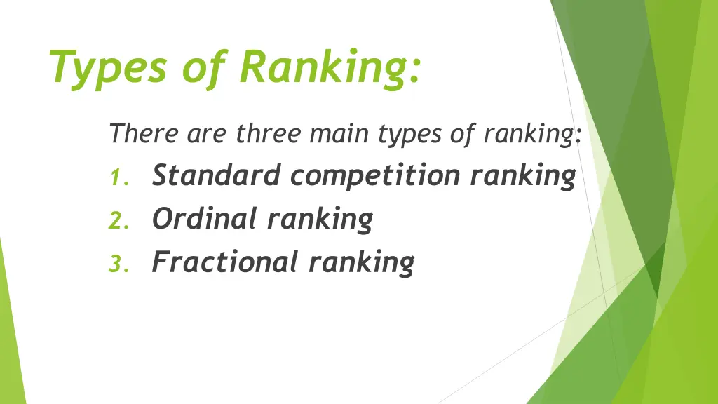 types of ranking