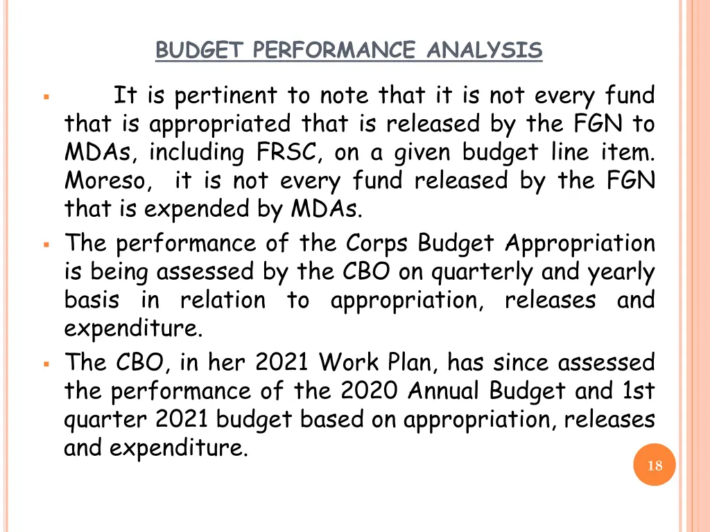 budget performance analysis