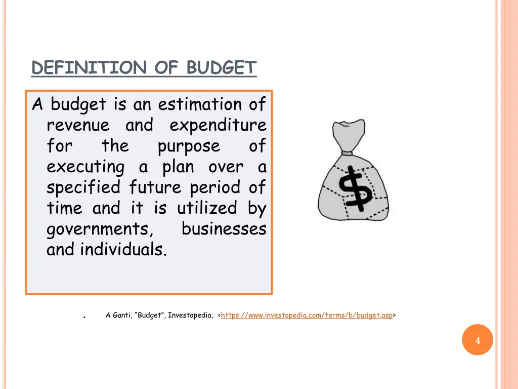 definition of budget