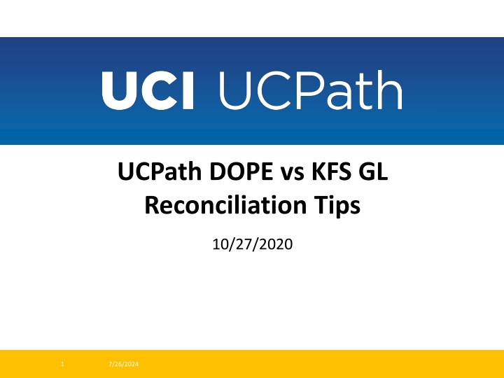 ucpath dope vs kfs gl reconciliation tips