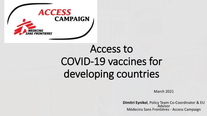 access to access to 19 vaccines for developing