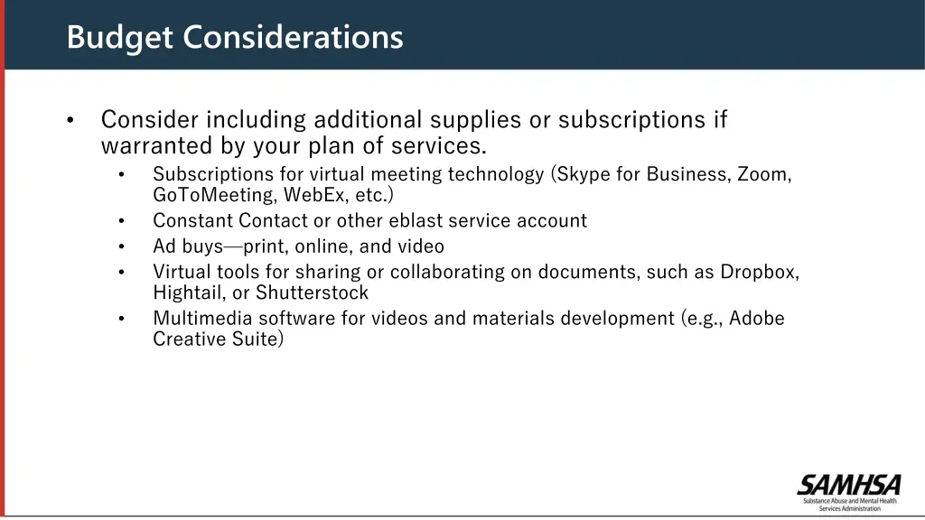 budget considerations 2