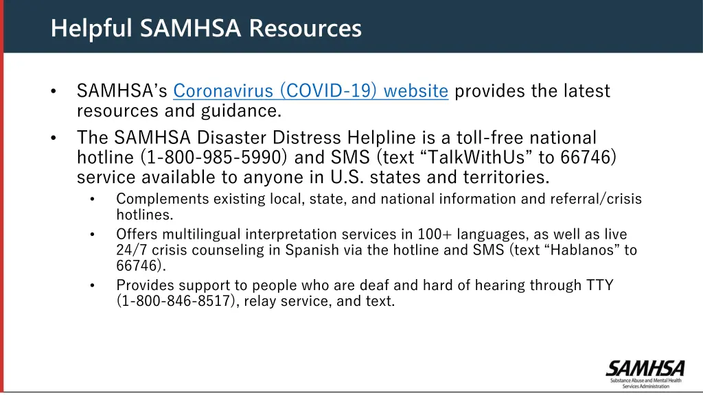 helpful samhsa resources