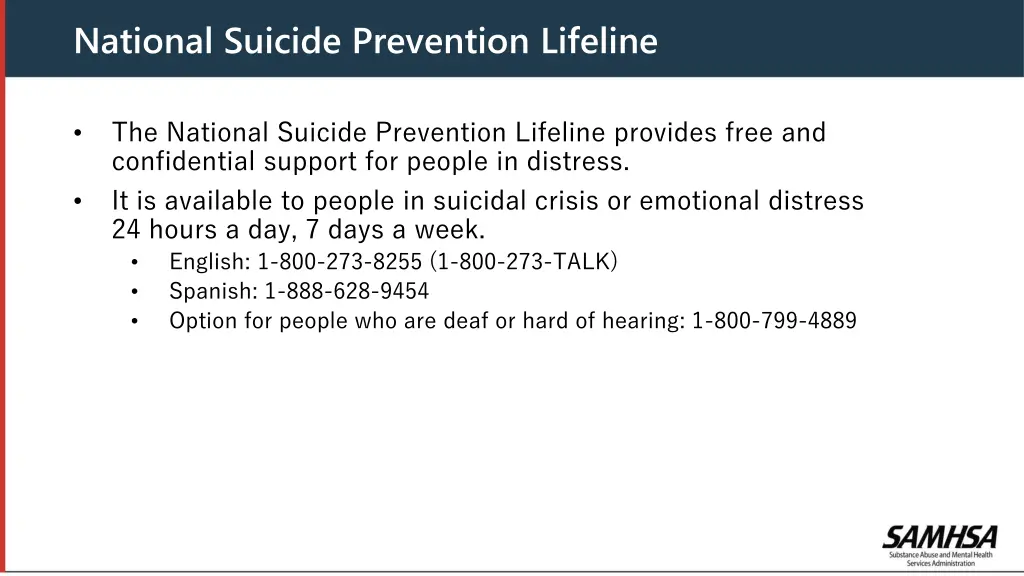 national suicide prevention lifeline