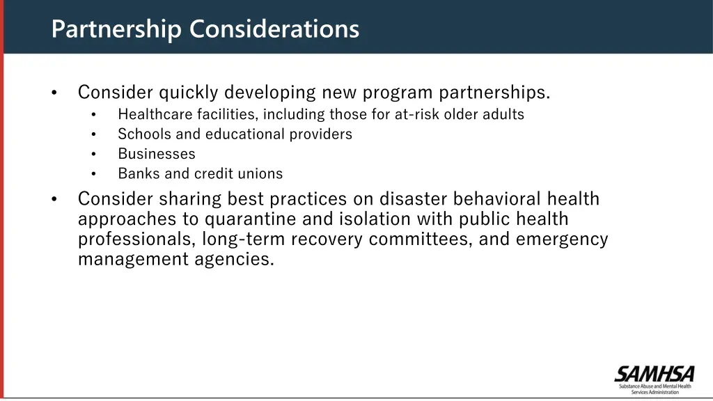 partnership considerations