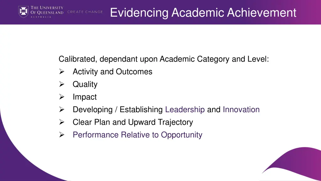 evidencing academic achievement