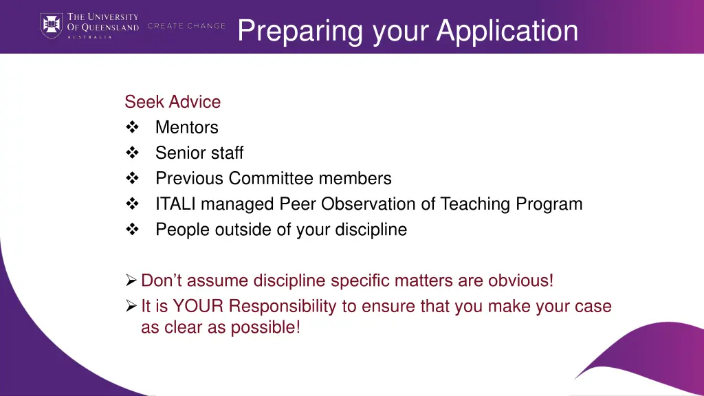 preparing your application 1