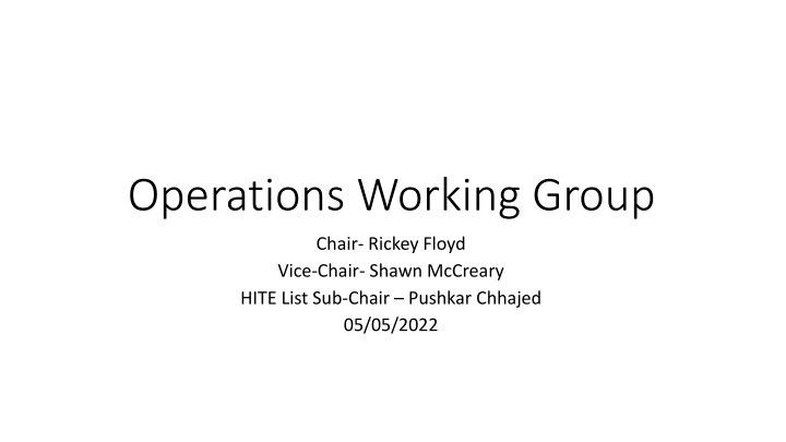 operations working group