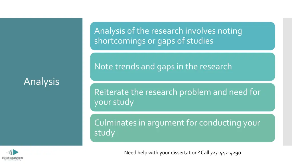 analysis of the research involves noting