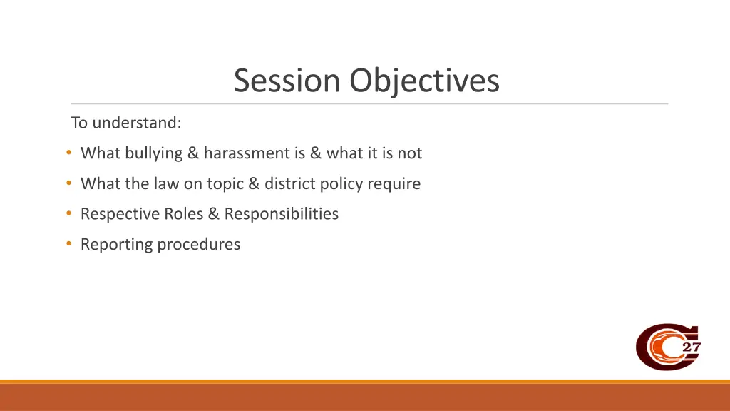 session objectives