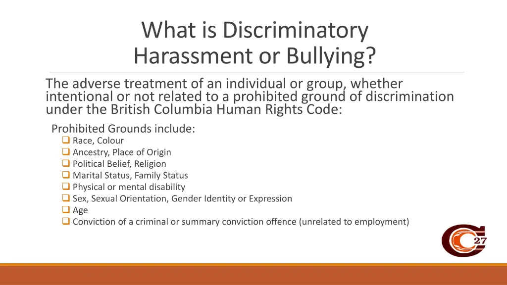 what is discriminatory harassment or bullying