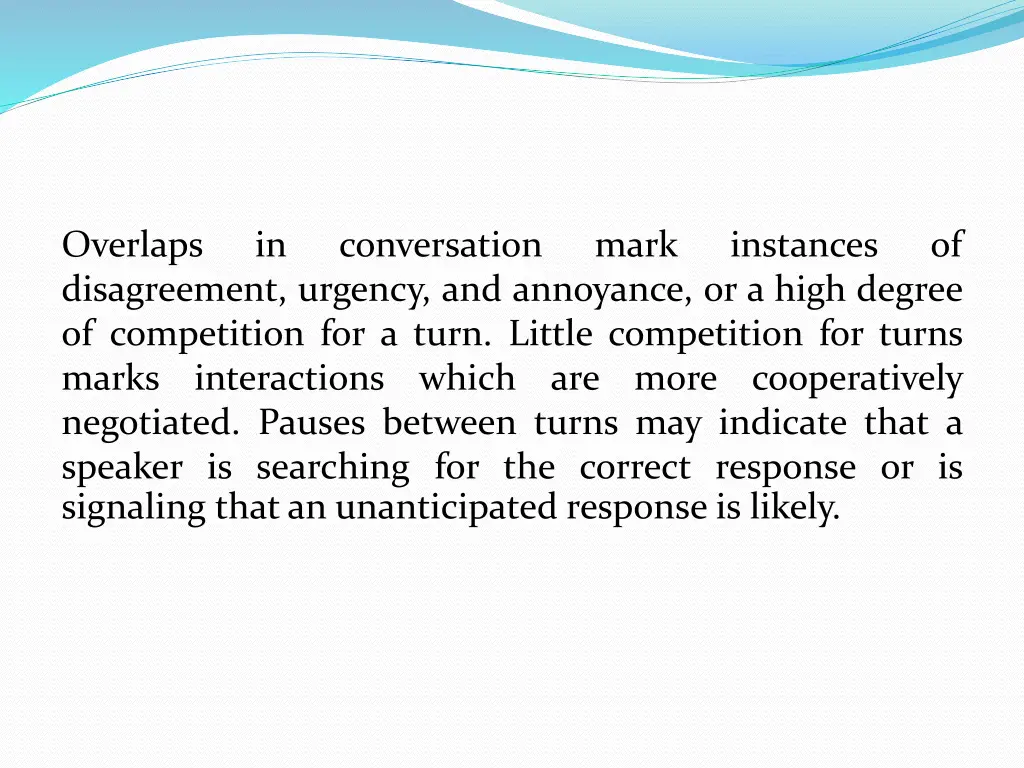 overlaps disagreement urgency and annoyance