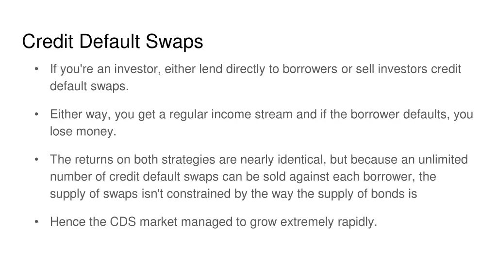 credit default swaps