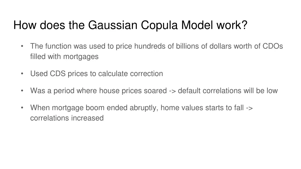 how does the gaussian copula model work